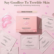 32 Pairs Pink Under Eye Patches, Rose Cooling Hydrating Eye Mask for Dark Circles Puffiness Puffy Eyes, Anti Wrinkle Colla...