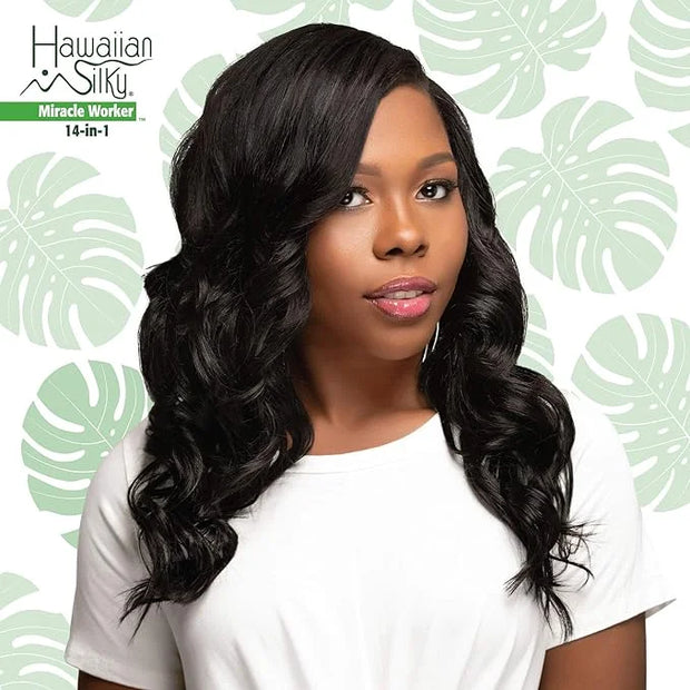 Hawaiian Silky 14-in-1 Miracle Worker 16 oz, Keratin Leave-In Conditioner (Pack of 2) - Product Image