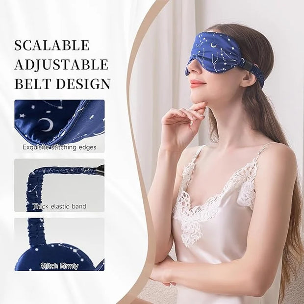 THXSILK Sleep Mask 100% 19 Momme Pure Mulberry Silk Super Smooth Cooling Decorative Sleep Eye Mask Blackout Eye Cover with...
