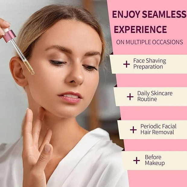 Dermaplaning Kit, Rose & Vitamin E Oil, Shave Oil with Dermaplaning Tools for Women, Facial Razor, Eyebrow Razor, Softens ...