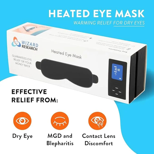 Electric Heated Eye Mask to Relieve Dry Eyes, Styes, Irritated Eyes, Gritty Eyes, Burning Eyes, Puffiness, Computer Strain...