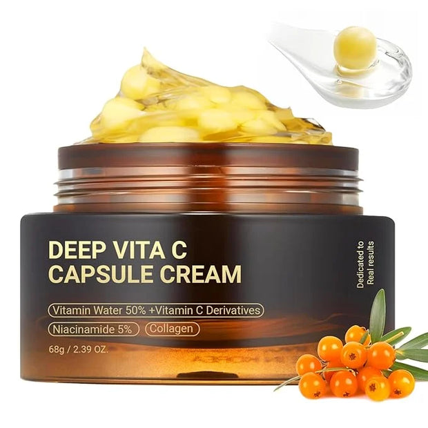 Deep Vitamin C Golden Capsule Hydrating Face Moisturizer, Antioxidant Protection, Lightweight Daily Skincare - Product Image