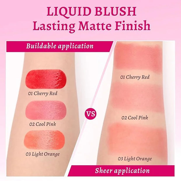 UCANBE 3PCS Liquid Blush Makeup Set – Dewy Cream Cheek Tint for Face – Blendable Long-Lasting Lightweight Natural Flushed ...