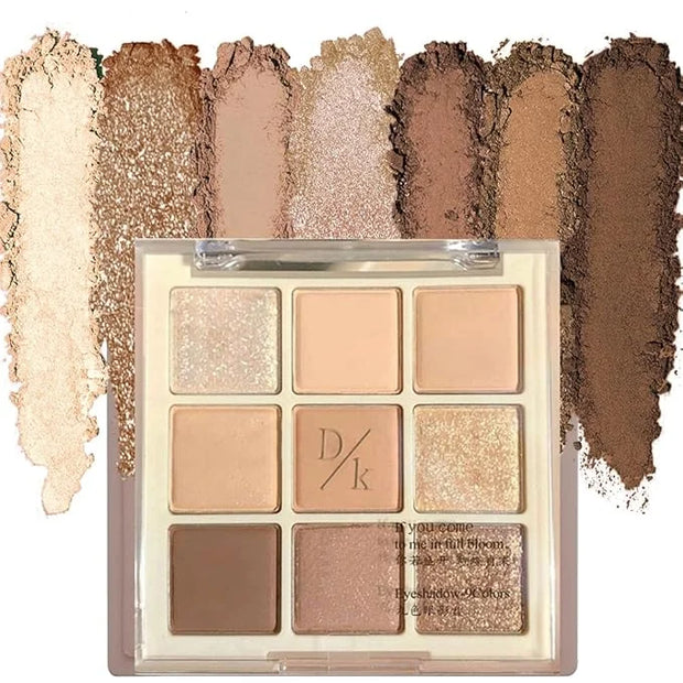 Eyeshadow Palette Makeup- 9 Colors Eyeshadow Palette Matte Shimmer Korean Natural Eye Shadow palettes Highly Pigmented Nat...