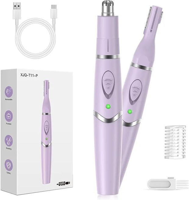 Ear and Nose Hair Trimmer for Women, 2025 Professional Painless 2 in 1 USB Rechargeable Eyebrow & Facial Hair Trimmer, Pre...