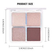 Kaely Powder Eyeshadow Quad, Pearl Mauve Glitter Shimmer Eyeshadow Palette Makeup, Neutral Eye Shadow Palette for Older Wo...