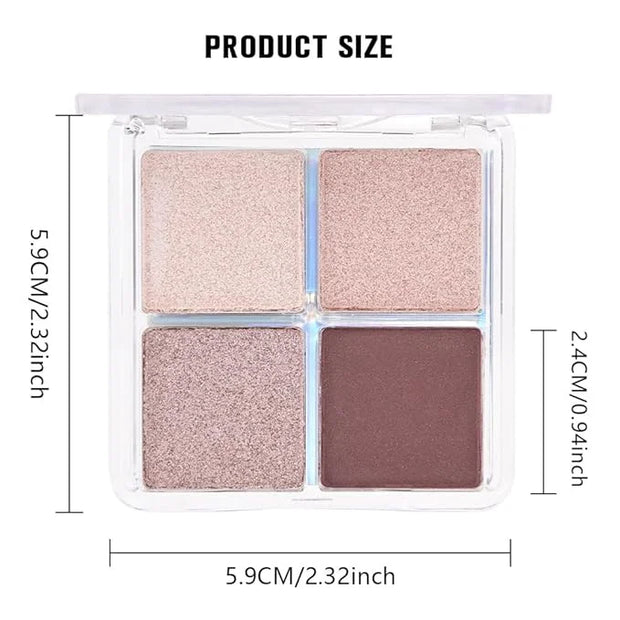 Kaely Powder Eyeshadow Quad, Pearl Mauve Glitter Shimmer Eyeshadow Palette Makeup, Neutral Eye Shadow Palette for Older Wo...