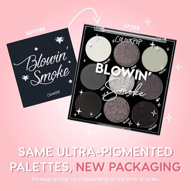 ColourPop Blowin' Smoke Eyeshadow Palette - Silver & Smokey Eye Eyeshadow Palette with Metallic & Matte Finishes - High-Pi...