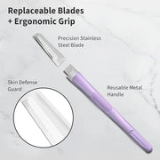 Face Razors for Women, Dermaplane Razor for Women Face, Eyebrow Razor, Facial Razors, Dermaplaning Tool, Reusable Metal Ha...