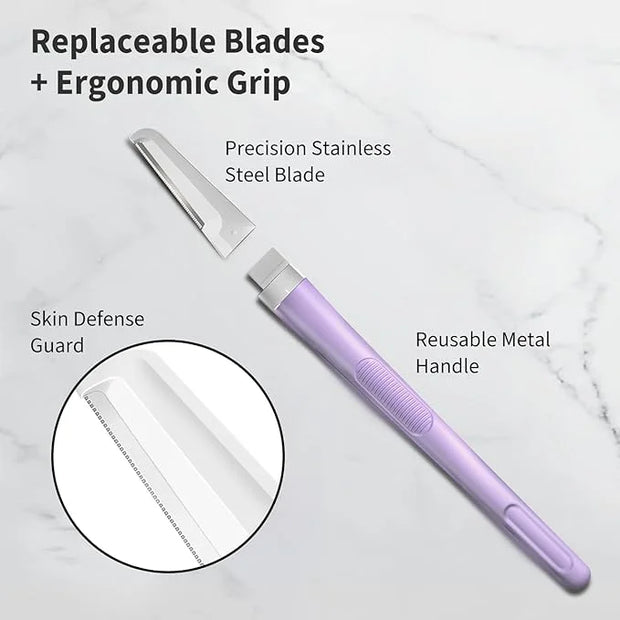 Face Razors for Women, Dermaplane Razor for Women Face, Eyebrow Razor, Facial Razors, Dermaplaning Tool, Reusable Metal Ha...