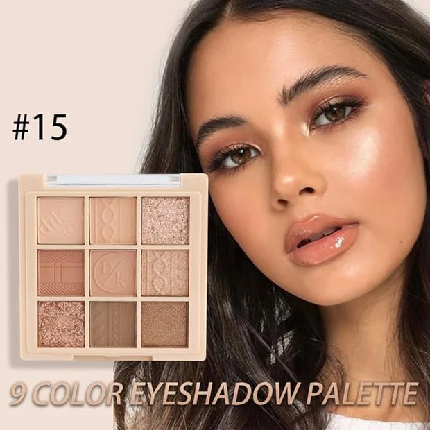 9Colors Neutral Eye Shadow Palette Eyeshadow Kit Nudes,Matte Glitter Natural Neutral Eyeshadow Palettes for Hazel Eyes Hig...