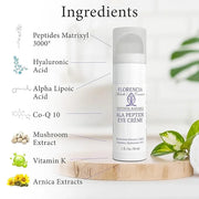 Florencia ALA Peptide Eye Cream - Anti-Aging Repair for Wrinkles, Fine Lines, Dryness - Hydrating, Nourishing, Firming, Mo...