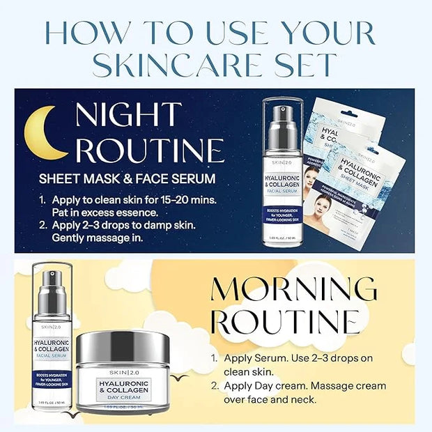 Hyaluronic Acid Regimen - Hydrating, Anti-Aging, Moisture Retention, Firming Skin - Clean Beauty, Natural Ingredients, Cru...