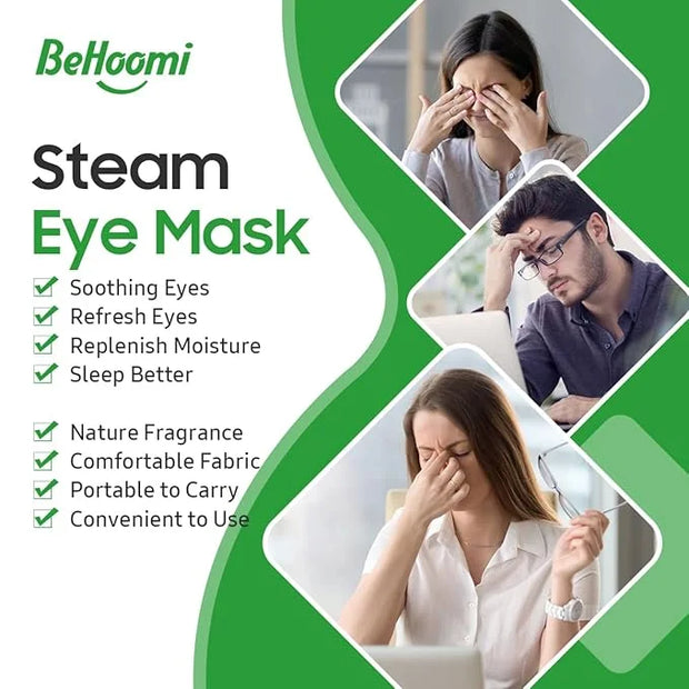 Steam Eye Mask, 10 Packs Heated Eye Mask, Self Heating Disposable SPA Warm Compress for Eyes Sleep Mask, Soothing Moist He...