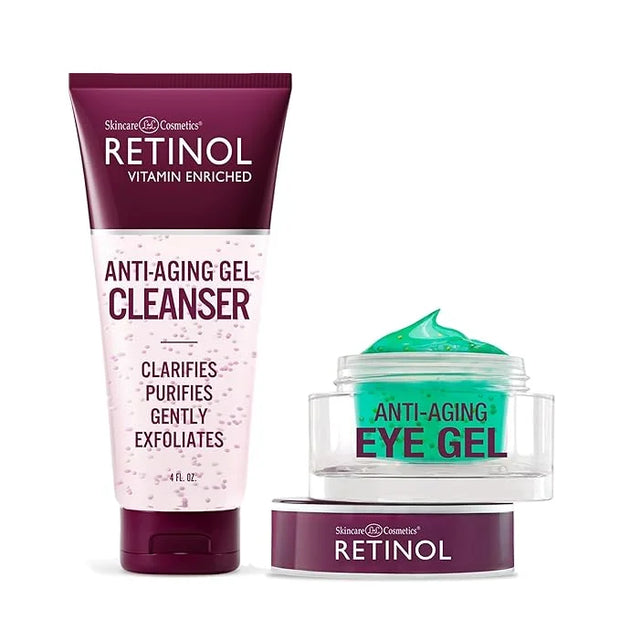 Retinol Anti-Aging Gel Cleanser - Gently Cleans Impurities From Pores & Exfoliates for Soft, Smooth Skin Eye Gel - Reduces...