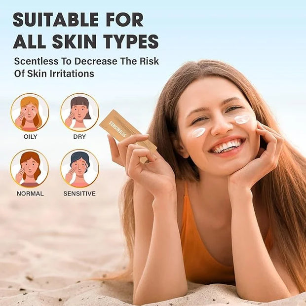 SunsinglesTravel Size Sunscreen, Waterproof/Sweat Proof SPF 50 Protection Fragrance-Free Lotion, PABA-Free Mini Sunscreen ...