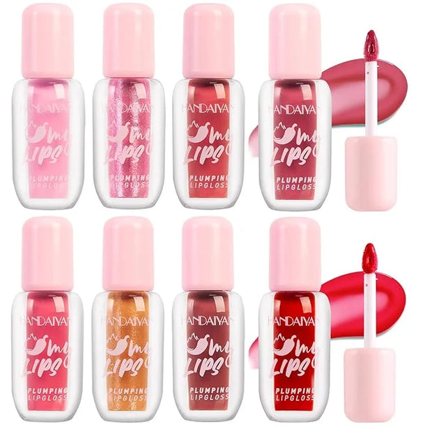 Lip Plumper Gloss, Plumping Lip Gloss with Chili Pepper, Blush Blaze/Peach Fever/Red Flag/Mauve Bite/Pink Sting/Hot Honey/...