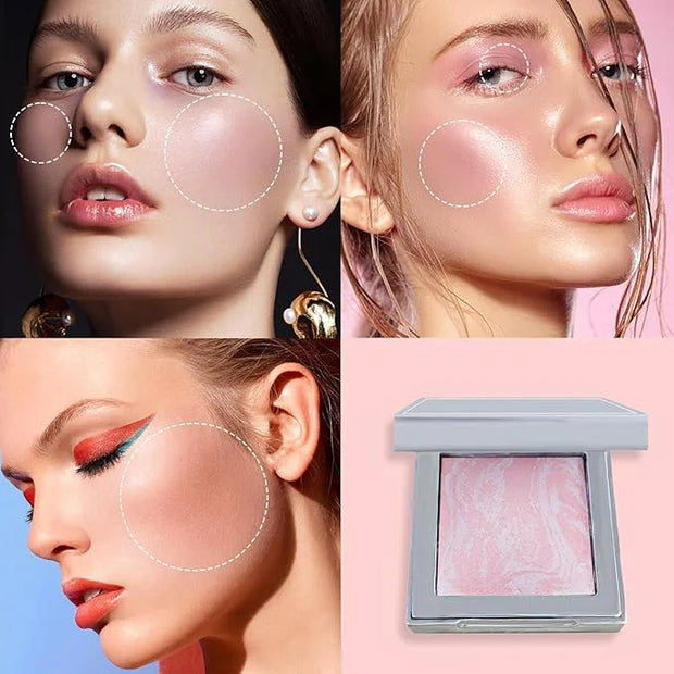 Face Blush Foundation Natural Brightening Silky Moisturizing Sodium Hyaluronate Bakery Crafted Glittering Powder - Product...