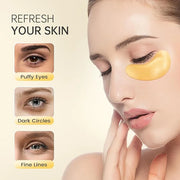20 Pairs 24K Gold Under Eye Patches Face Masks Dark Circles Puffy Eye Bags Collagen Skincare Spa Trip Gift Eye Mask - Prod...