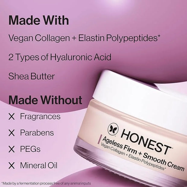 Honest Beauty Ageless Firm and Smooth Cream | Powered by Vegan Collagen and Elastin Polypeptides | Firmer, Smoother Lookin...