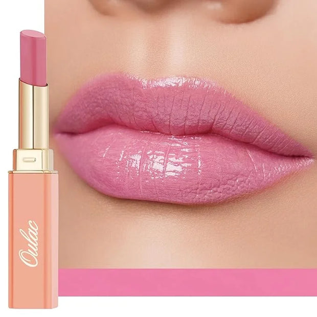 Oulac Warm Pink Shine Lipstick - Moisturizing Lip Stick Glossy Tinted Lip Balm, Sheer Shine Juicy Finish, Lightweight and ...