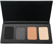 Matte Black, Silver Grey, Light Brown and Off White Vegan Eyeshadow Mini Palette; Talc, Paraben & Cruelty Free - Product I...