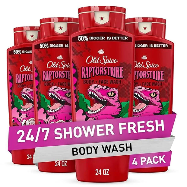Old Spice Cleansing Body Wash for Men, 3X Defense, 24/7 Shower Fresh with Lasting Scent, 2-in-1 Body & Face Wash, Raptorst...