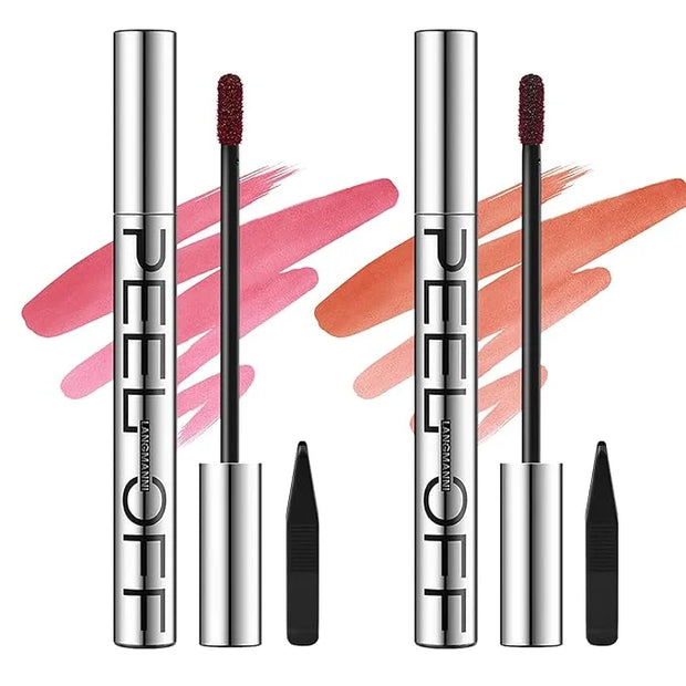 LANGMANNI 2 Colors Long-Lasting Peel Off Lip Liner Set, Waterproof & Smudge-Proof Matte Lip Liners Gift Makeup For Girls (...