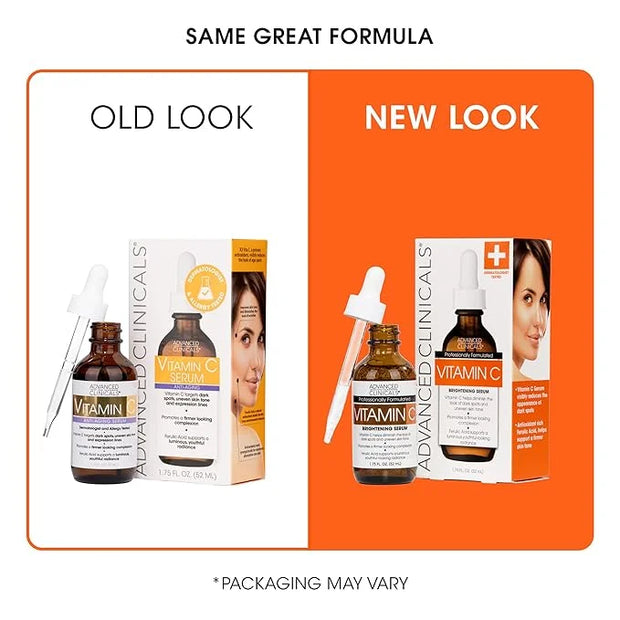 Advanced Clinicals Brightening Vitamin C Serum For Face With Glycolic Acid + Lactic Acid | Vitamin C Eye Serum Face Moistu...