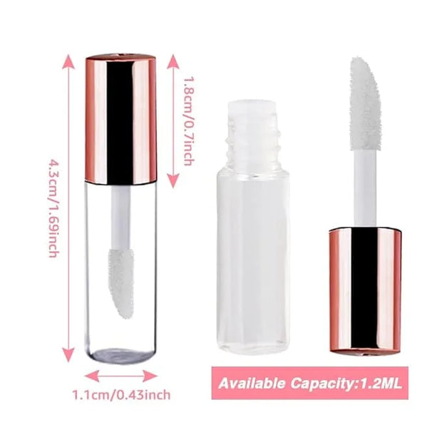 AMORIX 50PCS Mini Lip Gloss Tubes with Wand 1.2ml Empty Lip Gloss Containers Refillable Travel Lip Balm Bottles for Sample...