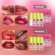 4 Colors Lip Oil Lip Glaze, Hydrating Lip Glow Oil Big Brush Head Shiny Moisturizing Lip Gloss, Long Lasting & Nourishing ...