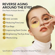 LANBENA 24K Gold Under Eye Patches(30 Pairs) -Cooling Eye Masks for Fine Lines Reduce, with Caffeine Niacinamide Tetrapept...