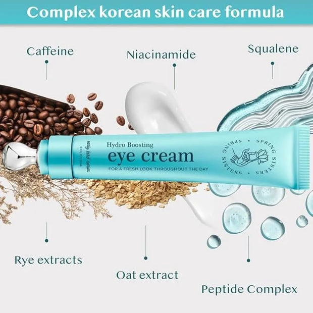 Under Eye Cream for Dark Circles and Puffiness - Caffeine Eye Cream Anti Aging Brightener With Niacinamide, Squalane, Pept...