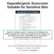 MAKEPREM No Sebum Sun Cream UV Defense SPF 50+ PA++++ Reef-safe, Ocean Friendly Sunscreen Sunblock - 1.7 Fl Oz, UV Protect...