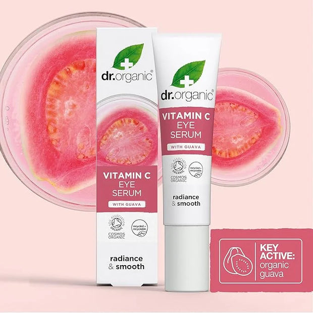 Dr. Organic Vitamin C Eye Serum | Brightening & Illuminating for Dull Under Eyes, Vegan, Natural, Cruelty-Free, Paraben & ...