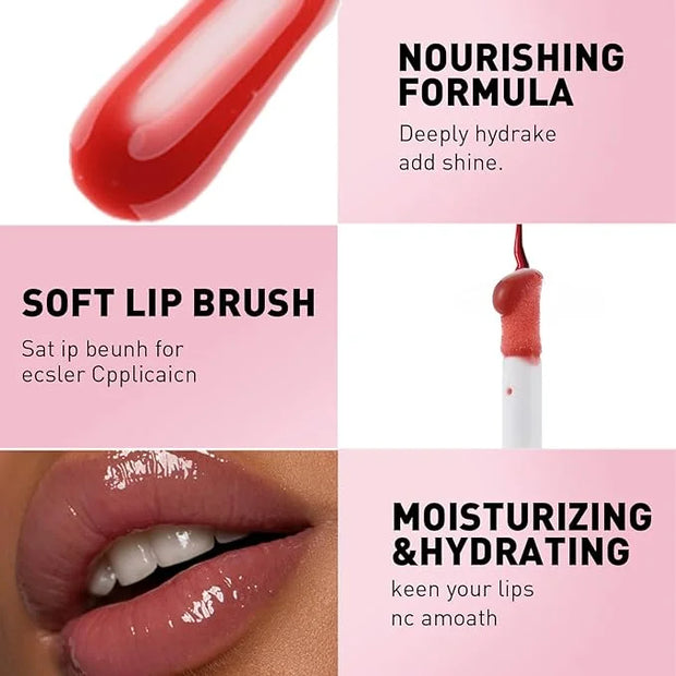 3 PCS Hydrating Lip Glow Oil Lip Stain, Moisturizing Nourishing Lip Gloss,High Shine, Smooth Finish Gloss Tinting And Non-...