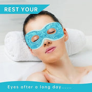 2 PCS Ice Eye Mask Reusable Ice Pack Hot/Cold Compress Gel Bead Cooling Mask for Puffiness/Dark Circles/Headaches/Migraine...