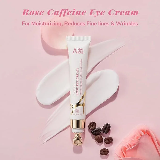 ANAI RUI Rose Caffeine Eye Cream for Dark Circles, Mother's Day Gift for Women, Anti-Aging Eye Cream with Retinol, Collage...
