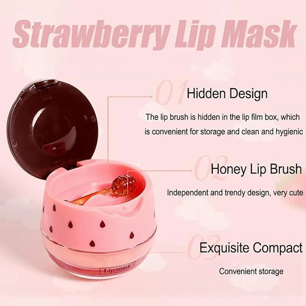 2 Pack Strawberry Lip Sleeping Mask,Plumping