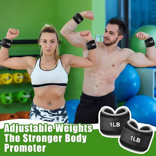 4 Pairs Wrist Leg Weights for Women Ankle 1lbs 2lbs 2lbs Each - Product Image