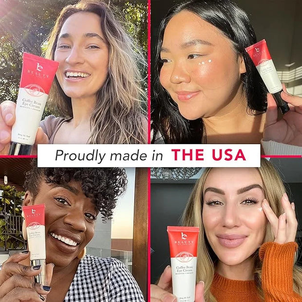 Beauty by Earth Caffeine Eye Cream for Puffiness & Bags Under Eyes - USA Made with Natural & Organic Ingredients, Under Ey...