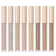 Liquid Eyeshadow Set Matte Brown Toned Eye Shadow Nude Eyeshadow Base Long Lasting(8 Color)#A - Product Image