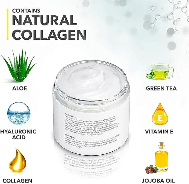 Retinol Cream for Face - Facial Moisturizer with Collagen and Hyaluronic Acid - Anti Aging Face Cream for Women and Men - ...