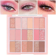 18Colors Nude Pink Rose Gold Shimmery Eyeshadow Palette Makeup,Light Nude Soft Glitter Sparkly Highly Pigmented Eye Shadow...