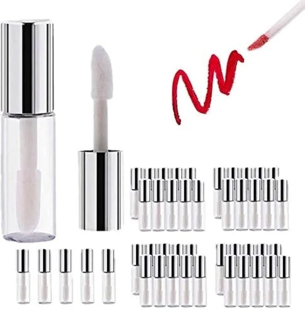 45Pcs Reusable Lipstick Bottle, 1.2 ML Lip Gloss Tube Empty Lip Gloss Tubes Container Clear Mini Empty Lip Balm Bottles Ha...