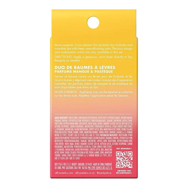 e.l.f. Squeeze Me More Lip Balm Duo, Moisturizing Balm For A Sheer Tint Of Color, Made With Hyaluronic Acid, Vegan & Cruel...