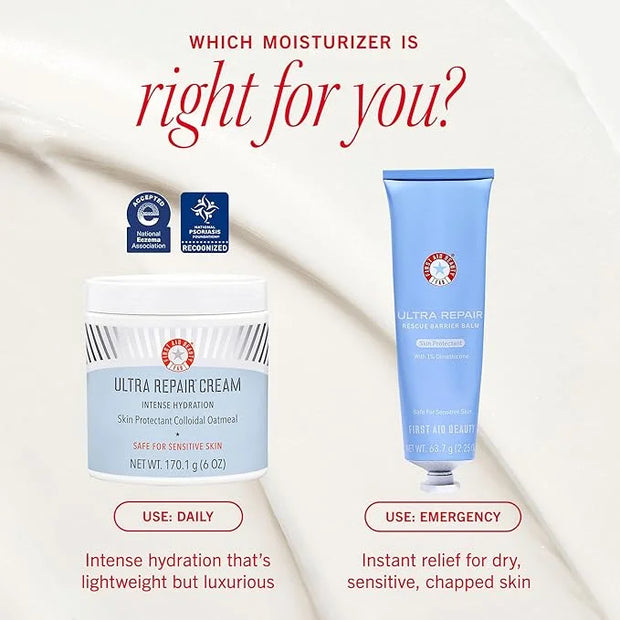 First Aid Beauty - Ultra Repair Cream, Intense Hydration Whipped Colloidal Oatmeal, Strengthens Skin Barrier in 7 Days & H...