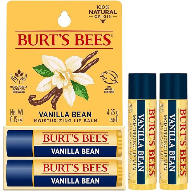 Burt's Bees Lip Balm - Vanilla Bean, Lip Moisturizer With Responsibly Sourced Beeswax, Tint-Free, Natural Origin Condition...