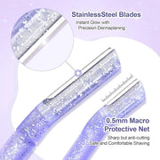 Women’s Dermaplane Razor for Face & Eyebrow - Anti-Cutting Japanese Blades for Eyebrow and Facial Hair Removal, Achieve Si...