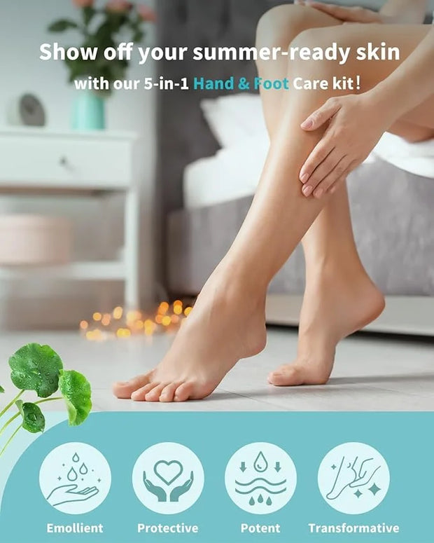 VTS Self Care Kit - Includes Moisturizing Heel Socks, Hand & Foot Oil, Salt Scrubs, Serum, Urea Cream 40 Percent - Hand Ca...